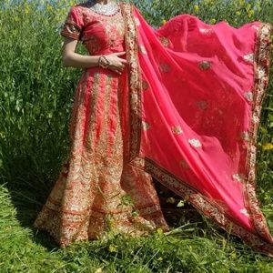 New Heavy Embroidered Bridal Stitched Lehenga